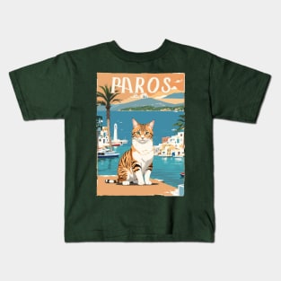 Cute Cat In Paros Island Kids T-Shirt